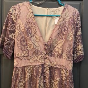 Purple & ivory lace dress